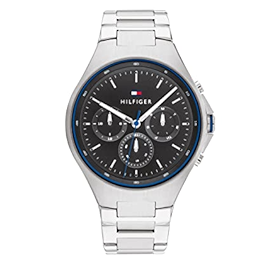 Buy Shop Tommy Hilfiger Justin Chronograph Gray Dial Silver Steel Strap Watch For Men - 1792054 USA Online