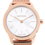 Buy Shop Calvin Klein Minimal White Dial Rose Gold Mesh Bracelet Watch for Women - K3M23626 USA Online