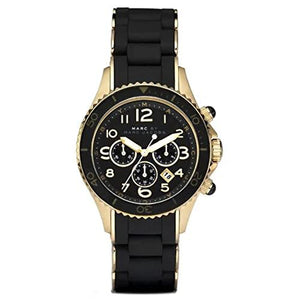 Buy Shop Marc Jacobs Rock Chronograph Black Dial Black Silicone Strap Watch for Women - MBM2552 USA Online