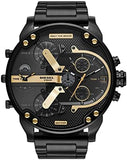 Diesel Mr. Daddy 2.0 Black Dial Black Steel Strap Watch For Men - DZ7435