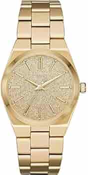 Buy Shop Michael Kors Channing Quartz Gold Dial Gold Steel Strap Watch For Women - MK6623 USA Online