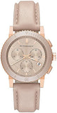 Buy Shop Burberry The City Chronograph Rose Gold Dial Beige Leather Strap Watch For Women - BU9702 USA Online