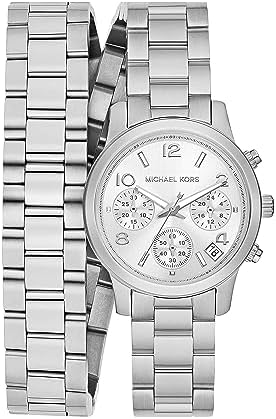 Buy Shop Michael Kors Runway Chronograph Analog Silver Dial Silver Steel Strap Watch for Women - MK7454 USA Online