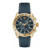 Versace Casual Chronograph Blue Dial Blue Leather Strap Watch for Men - VERG004-18