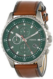 Buy Shop Fossil Dillinger Luggage Chronograph Green Dial Brown Leather Strap Watch for Men - FS5734 USA Online