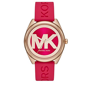 Buy Shop Michael Kors Janelle Three Hand Red Dial Red Rubber Strap Watch For Women - MK7142 USA Online