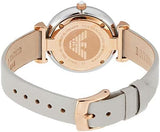 Buy Shop Emporio Armani Gianni T Bar Quartz Mother of Pearl Dial White Leather Strap Watch For Women - AR1965 USA Online