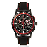 Burberry City Chronograph Black Dial Black Leather Strap Watch for Men - BU9803