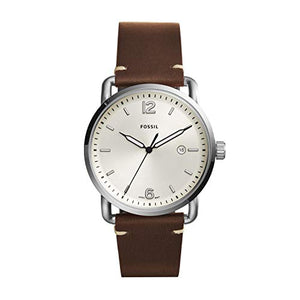 Buy Shop Fossil The Commuter White Dial Brown Leather Strap Watch for Men - FS5275 USA Online