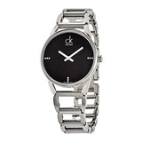 Buy Shop Calvin Klein Stately Black Dial Silver Steel Strap Watch for Women - K3G2312S USA Online
