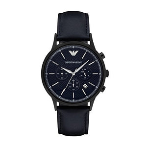 Buy Shop Emporio Armani Renato Chronograph Quartz Blue Dial Blue Leather Strap Watch For Men - AR2481 USA Online