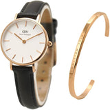 Buy Shop Daniel Wellington Classic Petite Sheffield White Dial Black Leather Strap Watch For Women - DW00100230 USA Online