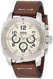 Buy Shop Fossil Modern Machine White Dial Brown Leather Strap Watch for Men - FS4929 USA Online