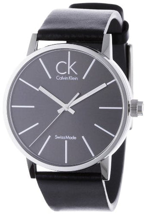 Buy Shop Calvin Klein Minimal Black Dial Black Leather Strap Watch for Men - K7621107 USA Online