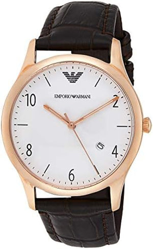 Buy Shop Emporio Armani Beta Chronograph White Dial Brown Leather Strap Watch For Men - AR1915 USA Online