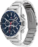 Buy Shop Tommy Hilfiger Mason Quartz Blue Dial Silver Steel Strap Watch for Men - 1791788 USA Online