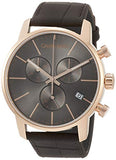 Buy Shop Calvin Klein City Chronograph Grey Dial Brown Leather Strap Watch for Men - K2G276G3 USA Online