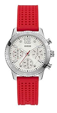 Buy Shop Guess Marina Chronograph Quartz White Dial Red Rubber Strap Watch for Women - W1025L2 USA Online