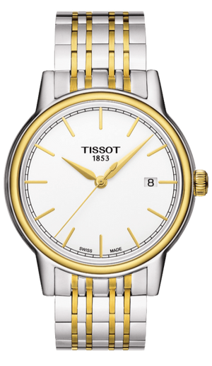 Buy Shop Tissot T Classic Carson Quartz White Dial Two Tone Steel Strap Watch for Men - T085.410.22.011.00 USA Online