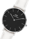 Buy Shop Daniel Wellington Classic Petite Bondi Black Dial White Leather Strap Watch For Women - DW00100284 USA Online