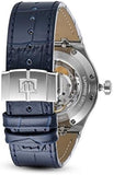 Maurice Lacroix Aikon Automatic Blue Dial Blue Leather Strap Watch For Men - AI6008-ss001-430-1