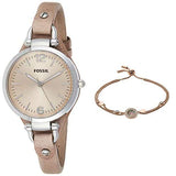 Buy Shop Fossil Georgia Bone Grey Dial Beige Leather Strap Watch for Women - ES2830 USA Online