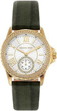Buy Shop Michael Kors Mini Everest Crystals White Dial Green Leather Strap Watch for Women - MK4720 USA Online