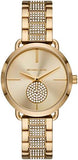 Buy Shop Michael Kors Portia Three-Hand Crystals Gold Dial Gold Steel Strap Watch for Women - MK4602 USA Online