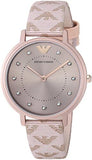 Buy Shop Emporio Armani Kappa Quartz Rose Gold Dial Pink Leather Strap Watch For Women - AR11010 USA Online