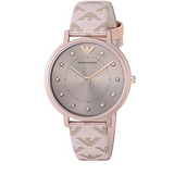Buy Shop Emporio Armani Kappa Quartz Rose Gold Dial Pink Leather Strap Watch For Women - AR11010 USA Online