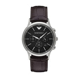 Buy Shop Emporio Armani Renato Chronograph Black Dial Brown Leather Strap Watch For Men - AR2482 USA Online