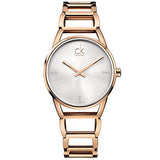 Buy Shop Calvin Klein Stately White Dial Gold Steel Strap Watch for Women - K3G2362W USA Online