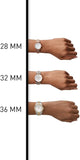 Buy Shop Emporio Armani Aira Three Hand Mother of Pearl Dial Rose Gold Steel Strap Watch For Women - AR11523 USA Online