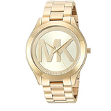 Buy Shop Michael Kors Slim Runway Analog Gold Dial Gold Steel Strap Watch For Women - MK3739 USA Online