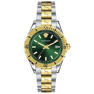 Buy Shop Versace Hellenyium Quartz Green Dial Two Tone Steel Strap Watch For Men - VE3A00720 USA Online