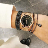 Buy Shop Michael Kors Noire Black Dial Rose Gold Steel Strap Watch for Women - MK3585 USA Online