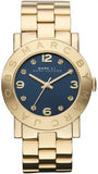 Buy Shop Marc Jacobs Amy Blue Dial Gold Steel Strap Watch for Women - MBM3166 USA Online