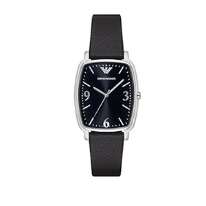 Buy Shop Emporio Armani Epsilon Quartz Black Dial Black Leather Strap Watch For Men - AR2490 USA Online