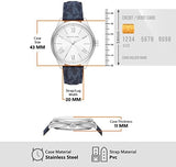 Buy Shop Michael Kors Benning Three Hand Silver Dial Blue Leather Strap Watch For Men - MK8930 USA Online