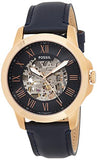 Buy Shop Fossil Grant Automatic Skeleton Blue Dial Blue Leather Strap Watch for Men - ME3102 USA Online