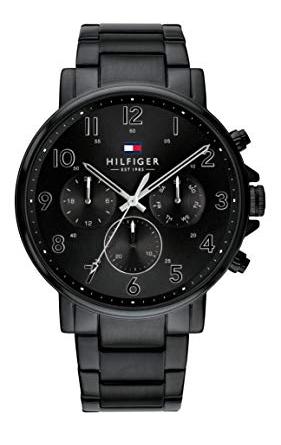 Buy Shop Tommy Hilfiger Daniel Black Dial Black Steel Strap Watch for Men - 1710383 USA Online