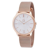Buy Shop Calvin Klein Minimal White Dial Rose Gold Mesh Bracelet Watch for Men - K3M21626 USA Online