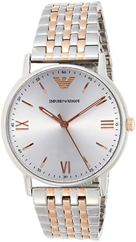 Buy Shop Emporio Armani Kappa Quartz Silver Dial Two Tone Mesh Bracelet Watch For Men - AR11093 USA Online