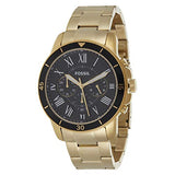Buy Shop Fossil Inscription Automatic Black Dial Gold Steel Strap Watch for Men - FS5267 USA Online