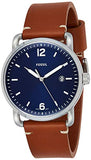 Buy Shop Fossil Commuter Blue Dial Blue Leather Strap Watch for Men - FS5325 USA Online