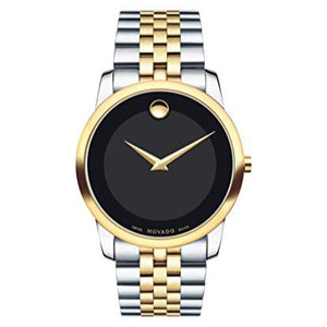Buy Shop Movado Museum Classic Black Dial Two Tone Steel Strap Watch For Men - 606899 USA Online