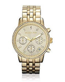 Buy Shop Michael Kors Runway Chronograph Gold Dial Gold Steel Strap Watch For Women - MK5698 USA Online