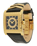Buy Shop Versace VD-25 Diamonds Black Dial Black Leather Strap Watch for Women - VQF020015 USA Online