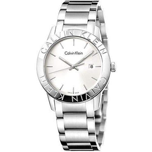 Buy Shop Calvin Klein Steady Silver Dial Silver Steel Strap Watch for Women - K7Q21146 USA Online