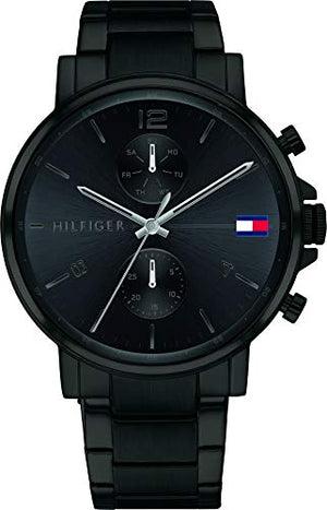 Buy Shop Tommy Hilfiger Daniel Black Dial Black Steel Strap Watch for Men - 1710414 USA Online